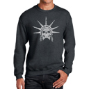 Gray Small Freedom Skull - Mens Word Art Crewneck Sweatshirt