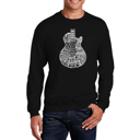 Black XXXXL Rock Guitar Head - Mens Word Art Crewneck Sweatshirt