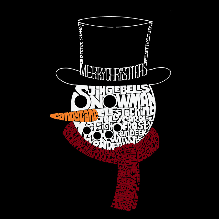 Snowman Face - Men's Word Art Crewneck Sweatshirt