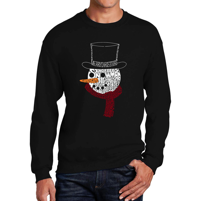 Snowman Face - Men's Word Art Crewneck Sweatshirt