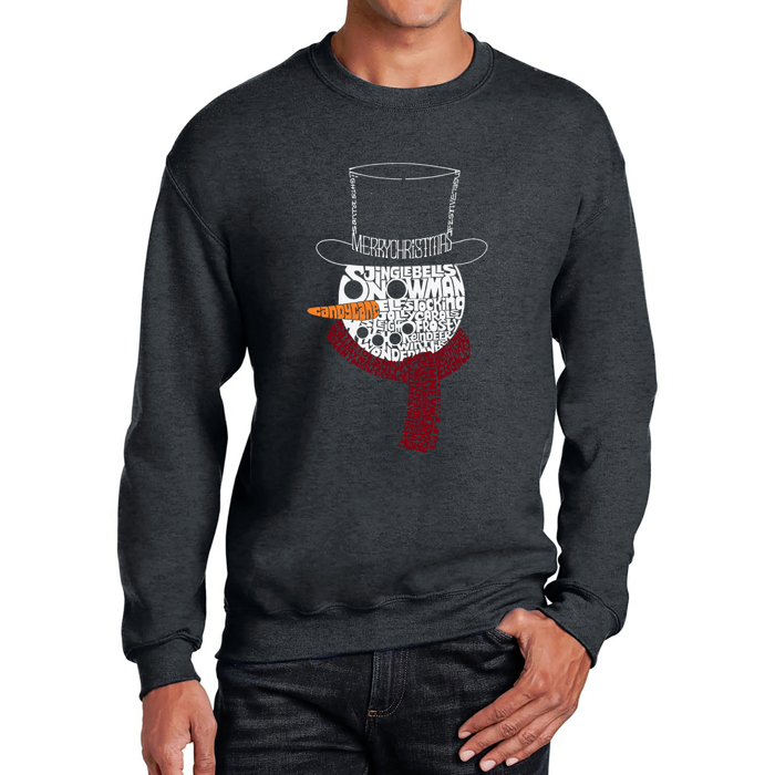 Snowman Face - Men's Word Art Crewneck Sweatshirt