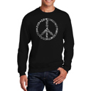 Black Medium Different Faiths Peace Sign - Mens Word Art Crewneck Sweatshirt