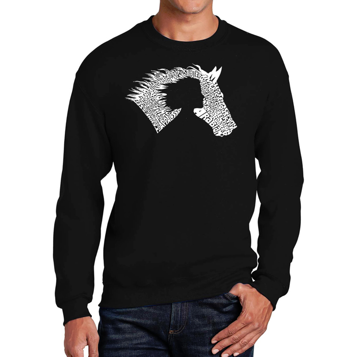 Girl Horse - Men's Word Art Crewneck Sweatshirt