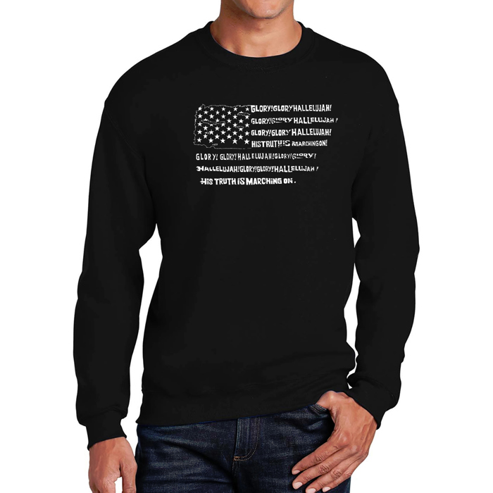 Glory Hallelujah Flag - Mens Word Art Crewneck Sweatshirt