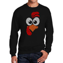 Black Large Turkey Face - Men's Word Art Crewneck Sweatshirt