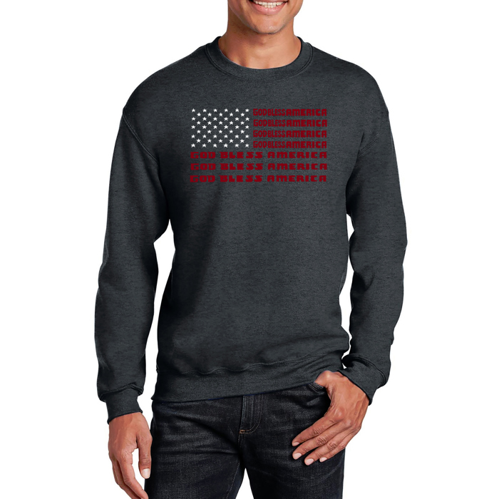 God Bless America - Mens Word Art Crewneck Sweatshirt