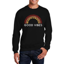 Black XXXL Good Vibes - Mens Word Art Crewneck Sweatshirt
