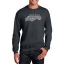 Gray XXXXL Guitar Head - Mens Word Art Crewneck Sweatshirt