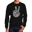 Black Small Peace Finger Notes - Men's Word Art Crewneck Sweatshirt