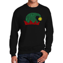 Black XXXXL Christmas Elf Hat - Men's Word Art Crewneck Sweatshirt