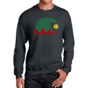 Gray XL Christmas Elf Hat - Men's Word Art Crewneck Sweatshirt