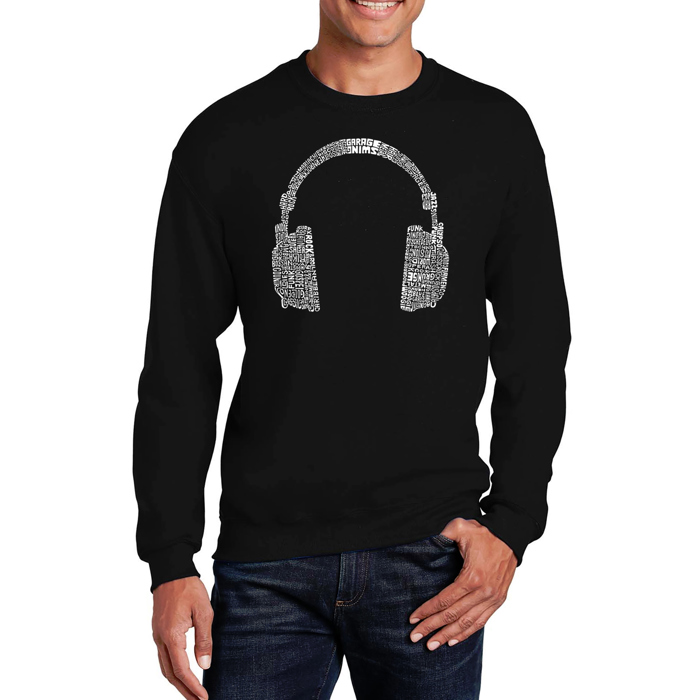 63 Different Genres Of Music - Mens Word Art Crewneck Sweatshirt