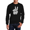 Black XXXXL Peace Out - Mens Word Art Crewneck Sweatshirt