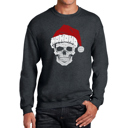 Gray XXXXL Santa Skull - Men's Word Art Crewneck Sweatshirt