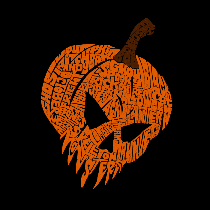 Evil Pumpkin - Men's Word Art Crewneck Sweatshirt