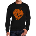 Black Medium Evil Pumpkin - Men's Word Art Crewneck Sweatshirt