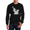 Black XXXXL All Time Jazz Songs - Men's Word Art Crewneck Sweatshirt
