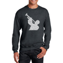 Gray XL All Time Jazz Songs - Men's Word Art Crewneck Sweatshirt