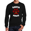 Black XXL Santa Paws - Men's Word Art Crewneck Sweatshirt