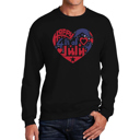 Black Large July 4Th Heart - Mens Word Art Crewneck Sweatshirt