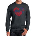 Gray Small July 4Th Heart - Mens Word Art Crewneck Sweatshirt