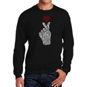 Black XL K-Pop - Mens Word Art Crewneck Sweatshirt