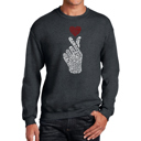 Gray XXXXL K-Pop - Mens Word Art Crewneck Sweatshirt