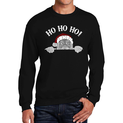 Peeking Santa - Men's Word Art Crewneck Sweatshirt