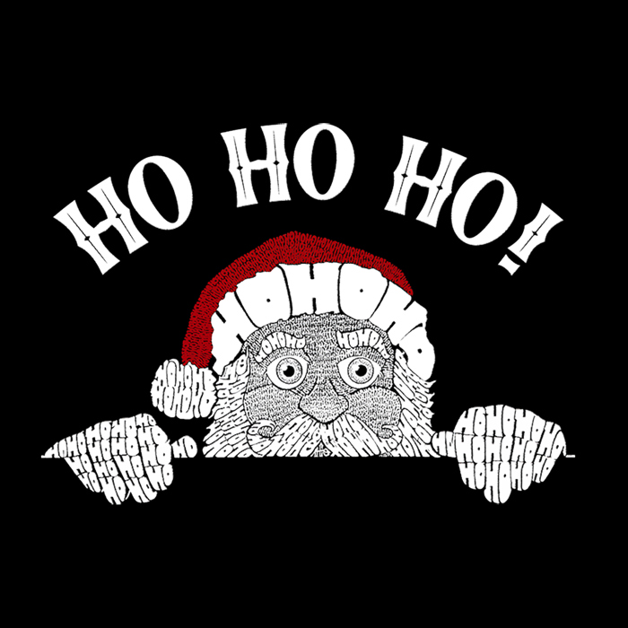 Peeking Santa - Men's Word Art Crewneck Sweatshirt