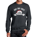 Gray Small Peeking Santa - Men's Word Art Crewneck Sweatshirt