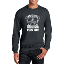 Gray Small Pug Life - Mens Word Art Crewneck Sweatshirt