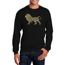 Black Medium Lion - Mens Word Art Crewneck Sweatshirt