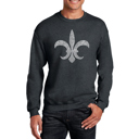 Gray XXL Fleur De Lis - Popular Louisiana Cities - Mens Word Art Crewneck Sweatshirt