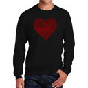 Black Large Love Yourself - Men's Word Art Crewneck Sweatshirt