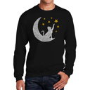 Black Large Cat Moon - Men's Word Art Crewneck Sweatshirt