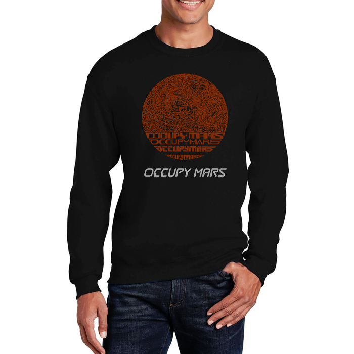 Occupy Mars - Mens Word Art Crewneck Sweatshirt