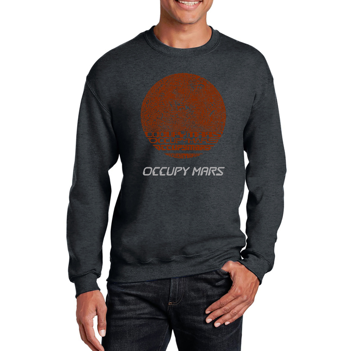 Occupy Mars - Mens Word Art Crewneck Sweatshirt