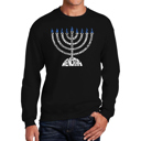 Black XXXL Menorah - Men's Word Art Crewneck Sweatshirt