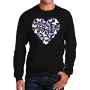 Black Small Butterfly Heart - Men's Word Art Crewneck Sweatshirt
