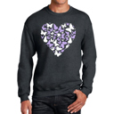 Gray Large Butterfly Heart - Men's Word Art Crewneck Sweatshirt