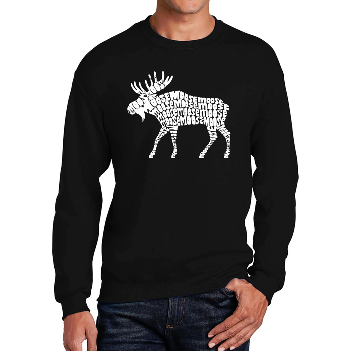 Moose - Men's Word Art Crewneck Sweatshirt