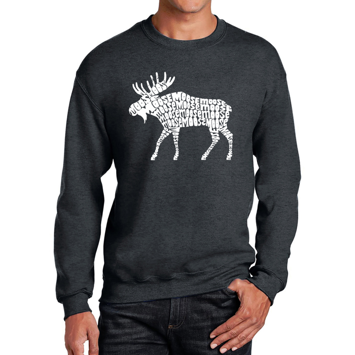 Moose - Men's Word Art Crewneck Sweatshirt