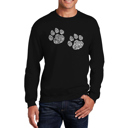 Black XXXL Meow Cat Prints - Mens Word Art Crewneck Sweatshirt