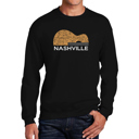 Black XXXL Nashville Guitar - Men's Word Art Crewneck Sweatshirt