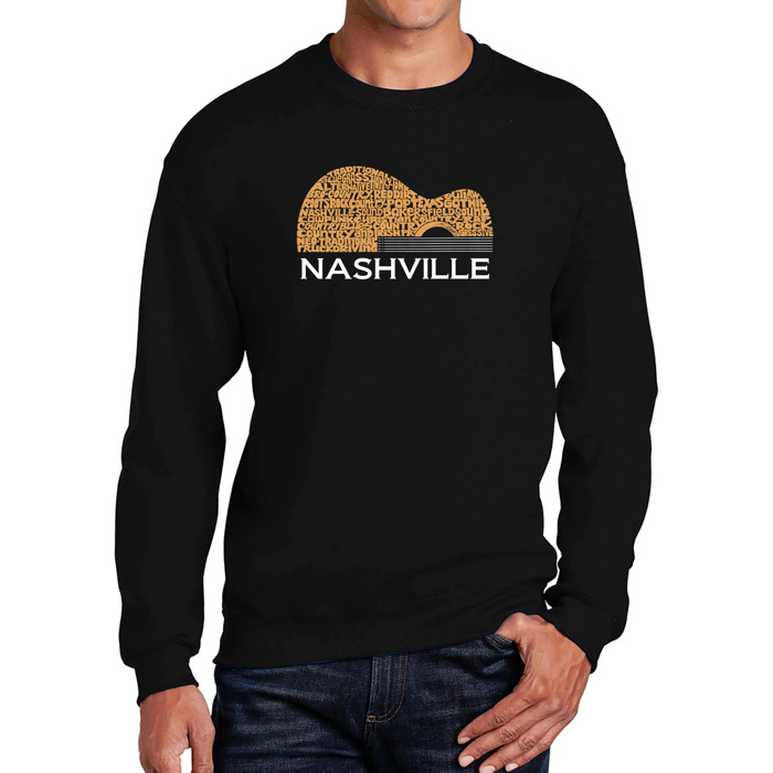 Nashville Guitar - Men's Word Art Crewneck Sweatshirt