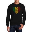  One Love Heart - Mens Word Art Crewneck Sweatshirt