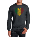 Gray XL One Love Heart - Mens Word Art Crewneck Sweatshirt