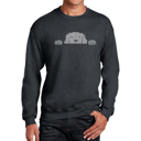 Gray XXL Peeking Dog - Mens Word Art Crewneck Sweatshirt