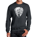 Gray XXXL Guitar Pick - Mens Word Art Crewneck Sweatshirt