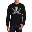 Black Small Pirate Captains, Ships And Imagery - Mens Word Art Crewneck Sweatshirt